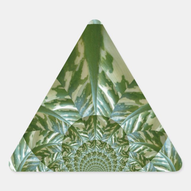 Sticker Triangulaire Eco Green Camo Kaleidoscope Art Design d'impressio (Devant)