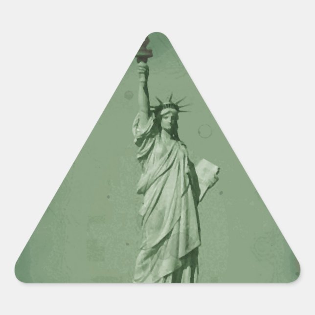 Sticker Triangulaire Effet photo endommagé Statue de la Liberté (Devant)