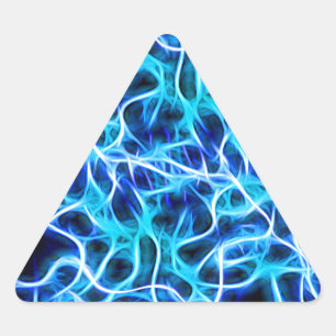 Sticker Triangulaire Electrique Neon Aqua Bleu Turquoise Lightning