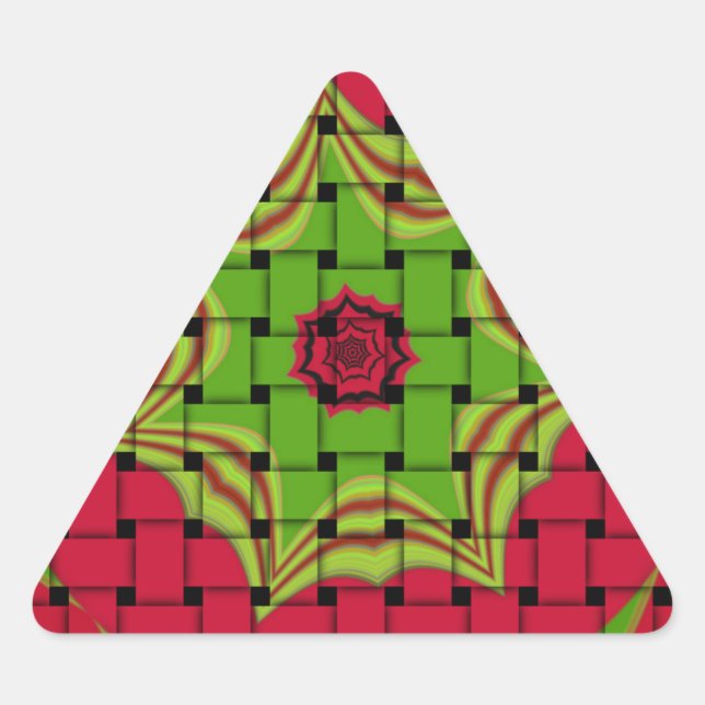 Sticker Triangulaire Elégant Africain Lovely Tissé motif d'impression v (Devant)