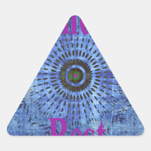 Sticker Triangulaire Elégant bleu denim motif vectoriel impression art 