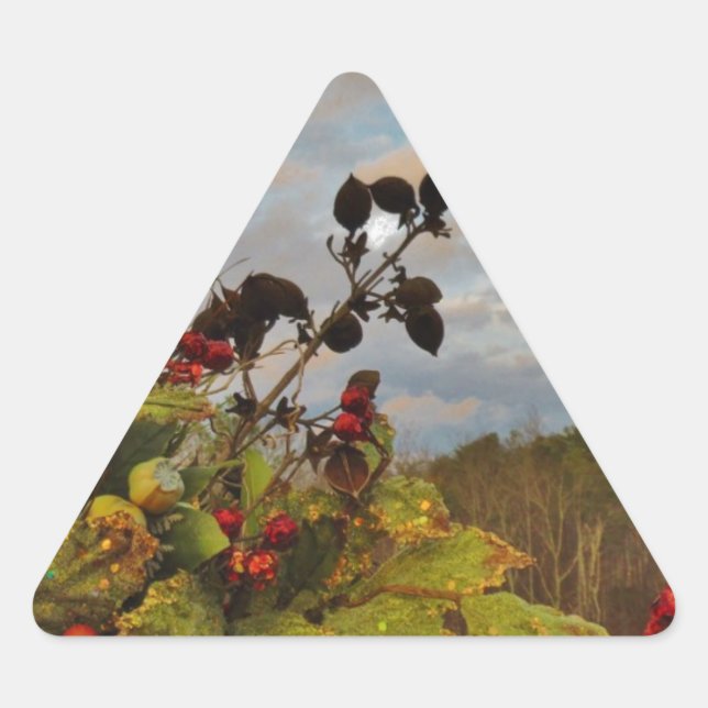 Sticker Triangulaire Elegant Holly Christmas, (Devant)