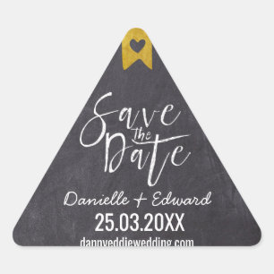 Sticker Triangulaire Élégant tableau noir blanc écriture manuscrite Enr