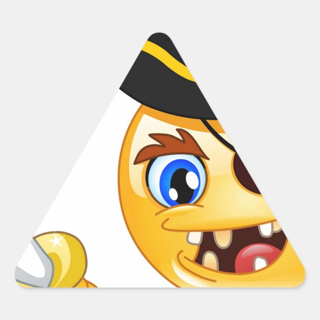 Sticker Triangulaire emoji pirate (Devant)