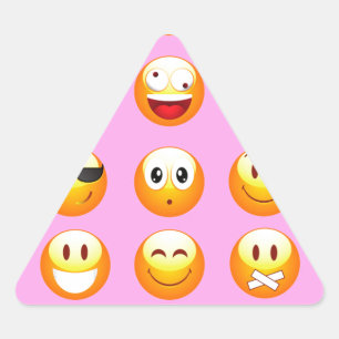 Sticker Triangulaire émoji rose pastel