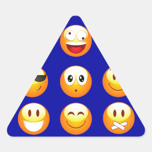 Sticker Triangulaire emojis bleu foncé
