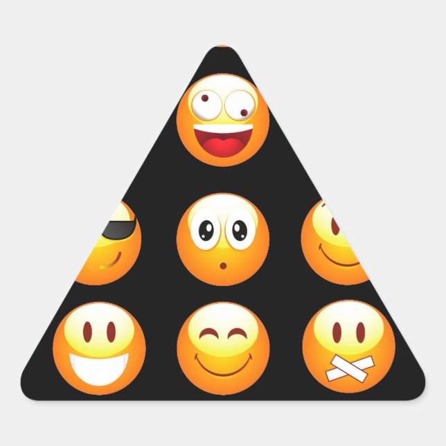 Sticker Triangulaire emojis noir (Devant)