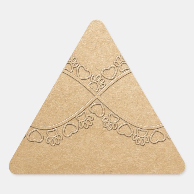 Sticker Triangulaire Empreinte de patte de chien d'amour infini (Devant)