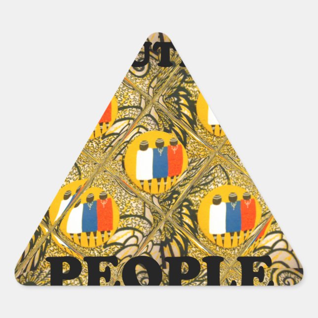 Sticker Triangulaire Ethnic African Art Design Imprimer : Beautiful Peo (Devant)