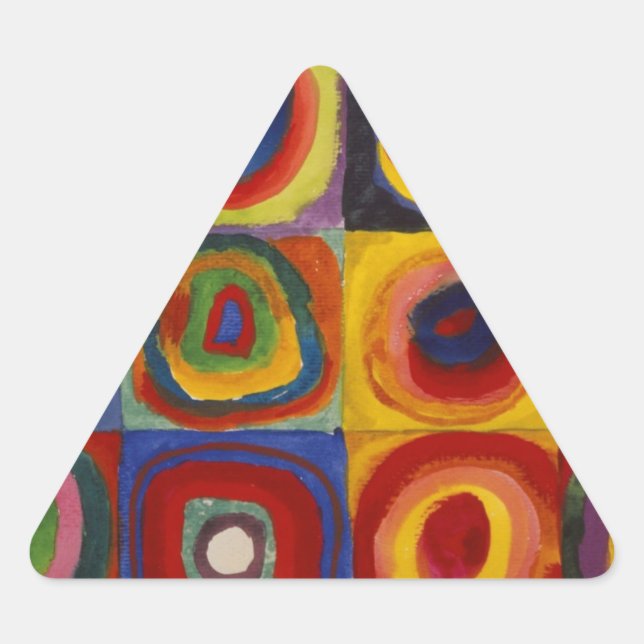 Sticker Triangulaire Étude des couleurs des cercles Carré (Devant)