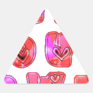 Sticker Triangulaire Faites votre propre coeur Art Design d'impression