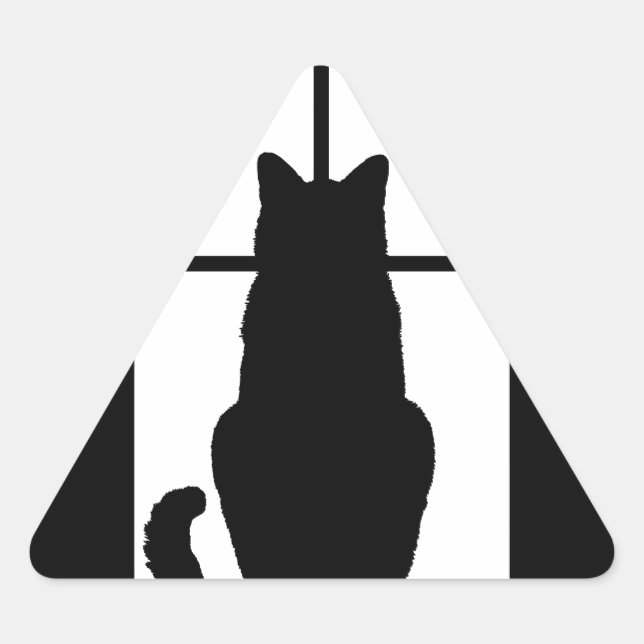 Sticker Triangulaire Fenêtre Cat Cliquez pour Customiser la couleur Déc (Devant)