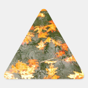 Sticker Triangulaire feuille tombé sous la pluie