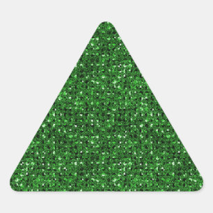 Sticker Triangulaire Feuilles d'autocollants Triangle Effet Séquin Vert