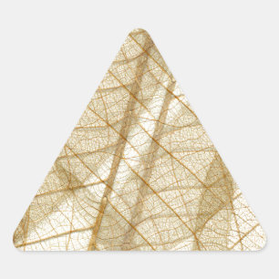 Sticker Triangulaire Feuilles en dentelle beige crème pâle