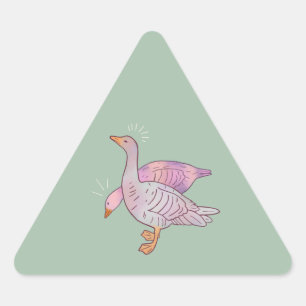 Sticker Triangulaire Filles d'oies Duo d'oies d'art folklorique fanta