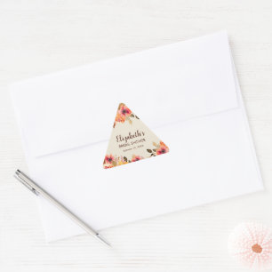 Sticker Triangulaire Fleurs aquarelles d'automne pour la fête de mariag