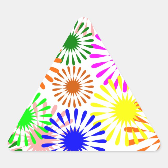 Sticker Triangulaire Fleurs multicolores (Devant)