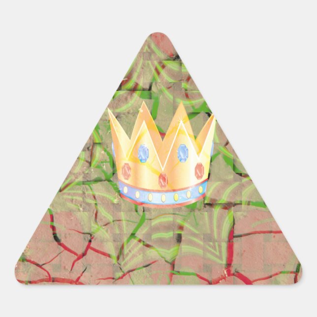 Sticker Triangulaire Gardez-le simple : Cracked Earth Royal Clarity Art (Devant)