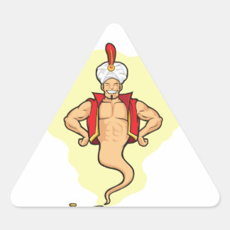 Sticker Triangulaire Genie Apparaît de la lampe magique