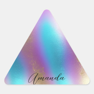 Sticker Triangulaire Glam arc-en-ciel Iridescendant