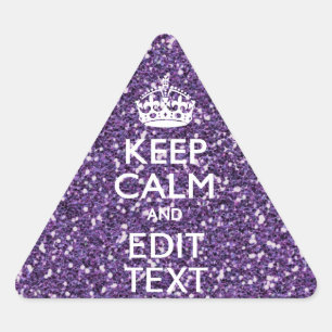 Sticker Triangulaire Glamour violet garder le calme Personnalisé