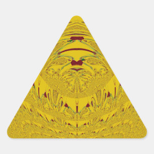 Sticker Triangulaire Golden Lion Head Art