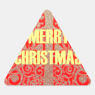 Sticker Triangulaire Golden Red Blanche