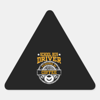 Sticker Triangulaire grand conducteur d'autobus scolaire cadeau café