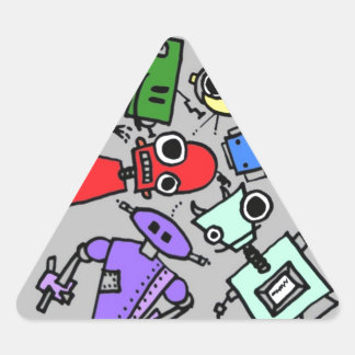 Sticker Triangulaire Groupe de robots 4