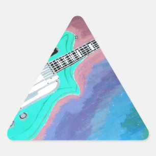Sticker Triangulaire Guitare verte