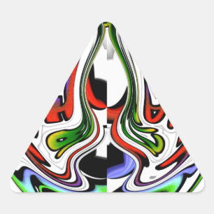 Sticker Triangulaire Hakuna Matata avec tourbillon et dégradations Abst