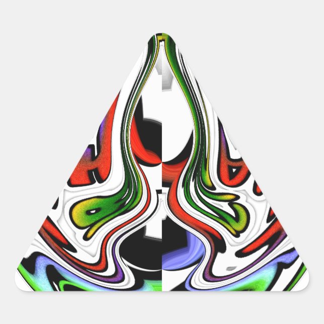 Sticker Triangulaire Hakuna Matata avec tourbillon et dégradations Abst (Devant)