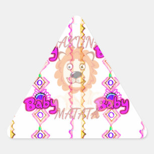 Sticker Triangulaire Hakuna Matata : Beau bébé Lion Design Motif