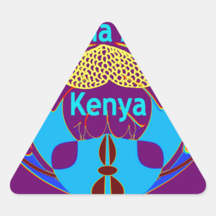 Sticker Triangulaire "Hakuna Matata Kenya" Papillon Art Imprimer/Graphi