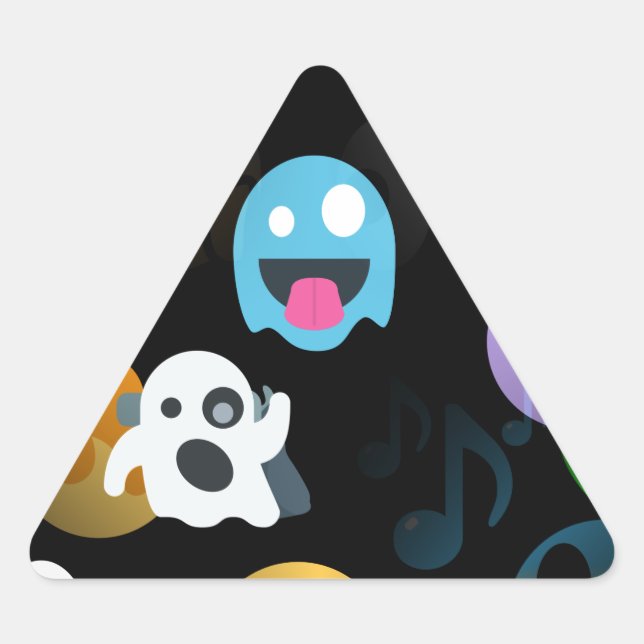 Sticker Triangulaire halloween emojis (Devant)