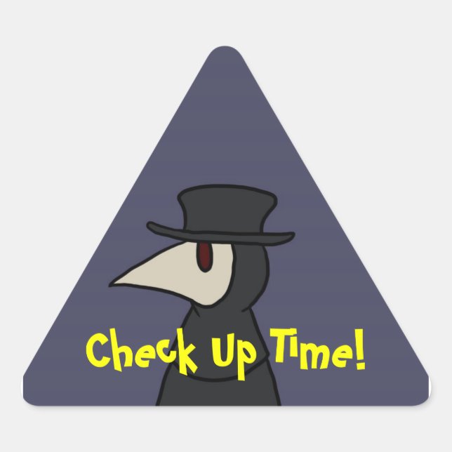 Sticker Triangulaire Heure de check-up ! (Devant)