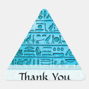 Sticker Triangulaire Hiéroglyphes égyptiens antiques bleu