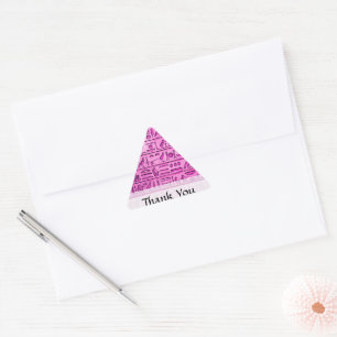 Sticker Triangulaire Hiéroglyphes égyptiens antiques Merci violet