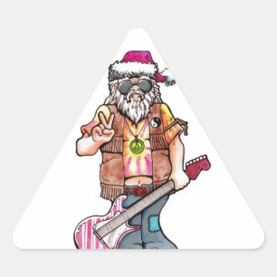 Sticker Triangulaire Hippie Père Noël