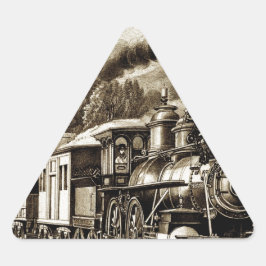 Sticker Triangulaire Historique des locomotives des moteurs à vapeur