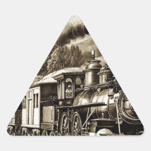 Sticker Triangulaire Historique des locomotives des moteurs à vapeur