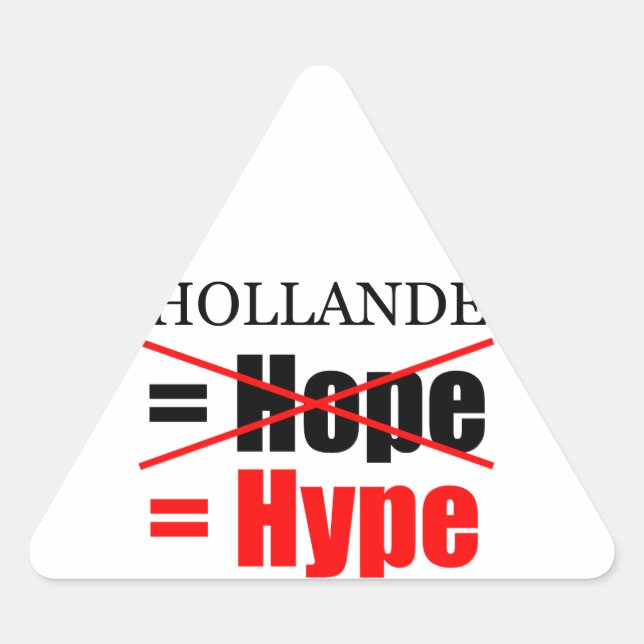 Sticker Triangulaire Hollande Not Hope = Hype ! ! ! ! ! ! ! ! ! ! ! ! ! (Devant)