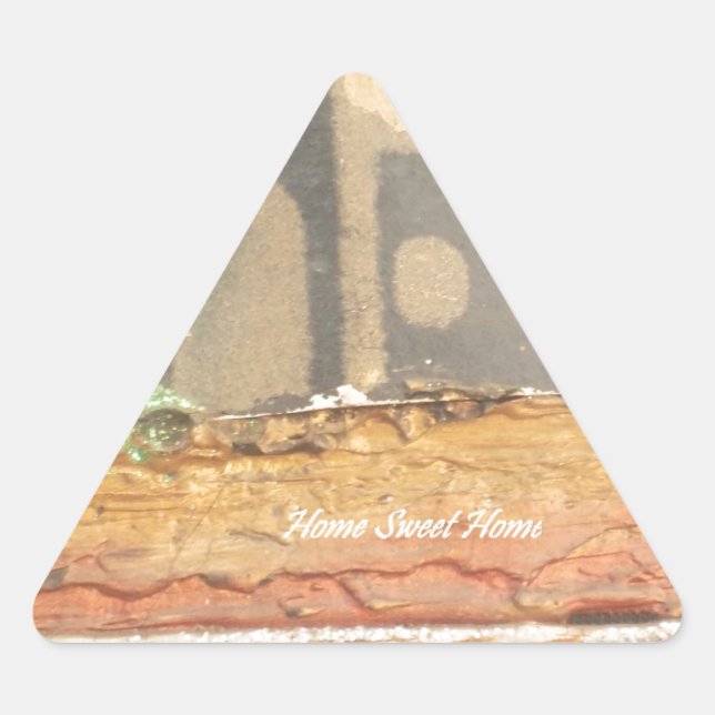Sticker Triangulaire Home Sweet Home Art Imprimer (Devant)