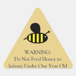 Sticker Triangulaire Honey Bee Infant Avertissement Or