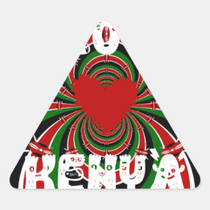 Sticker Triangulaire I Love Kenya : Belle belle couleur de drapeau nati