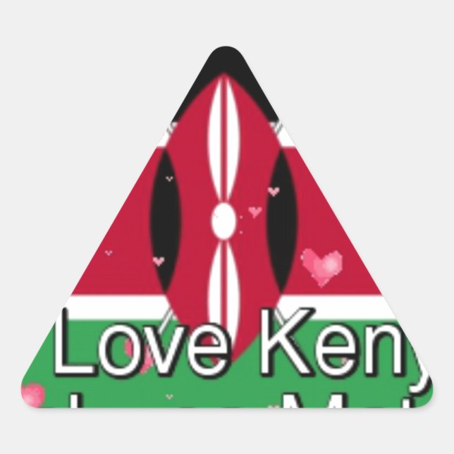 Sticker Triangulaire I Love Kenya et "Hakuna Matata" Art Print (Devant)