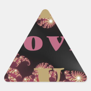 Sticker Triangulaire I Love You Cosmic Constellation Motif Art Design