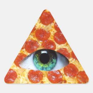 Sticker Triangulaire Illuminati Pizza