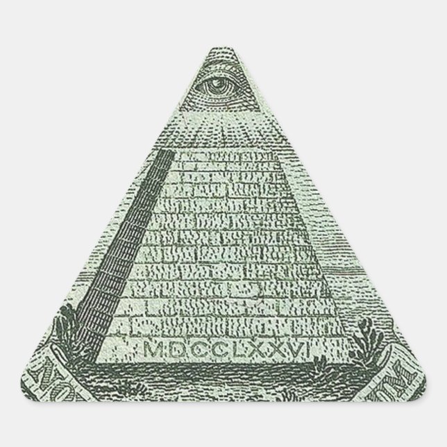 Sticker Triangulaire Illuminati - Tous les yeux (Devant)